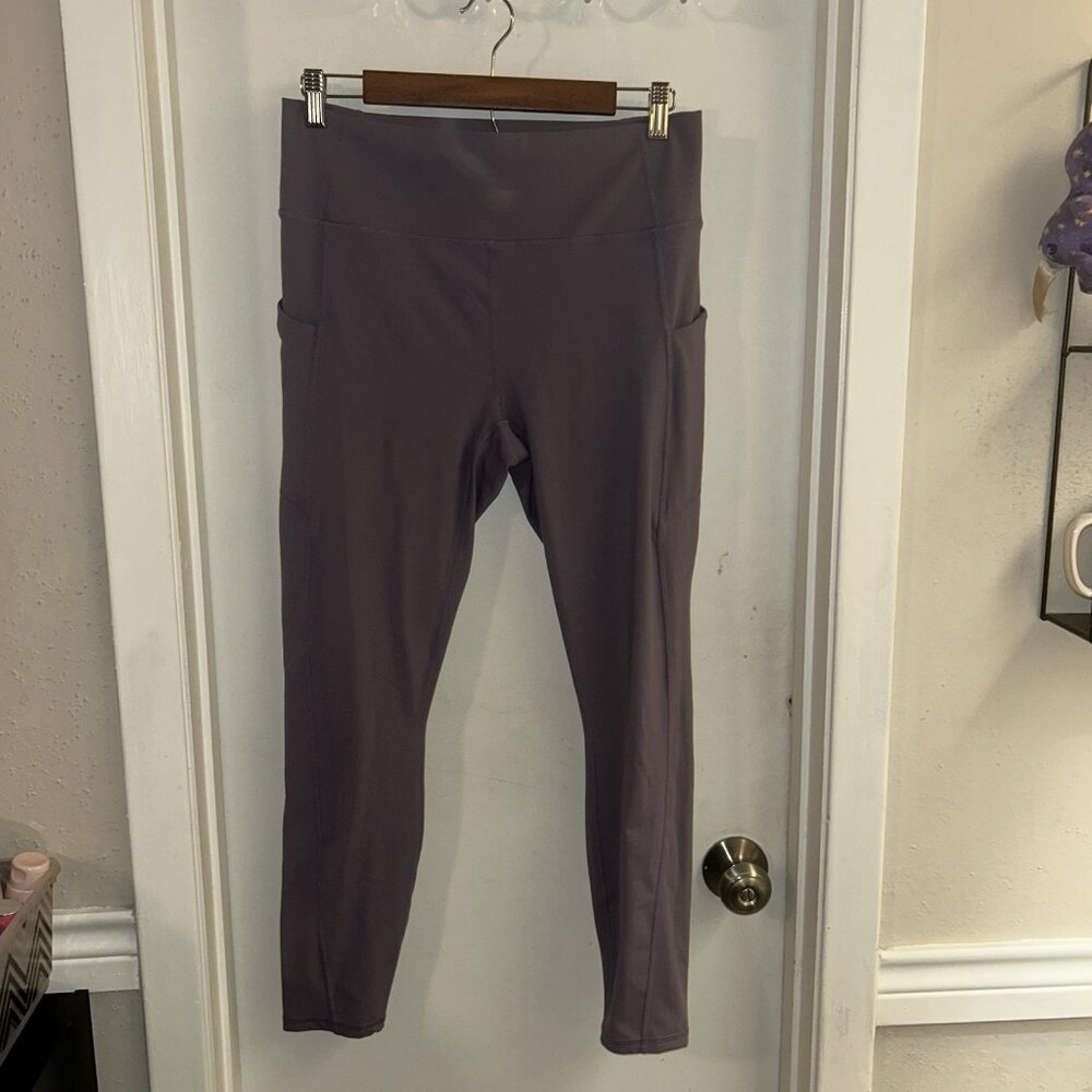 Fabletics Purple Powerluxe Hi-Waisted Athletic Sporty Workout Leggings Size XL - Picture 2 of 8